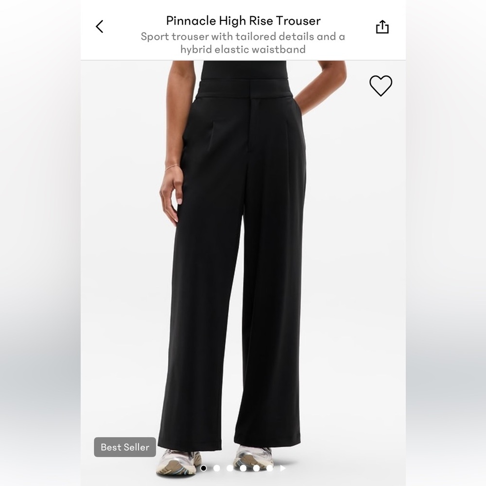 Athleta Pinnacle High Rise Trouser Black Wide-Leg Women's Pants